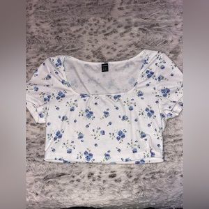 Floral Print Square Neck Tee
